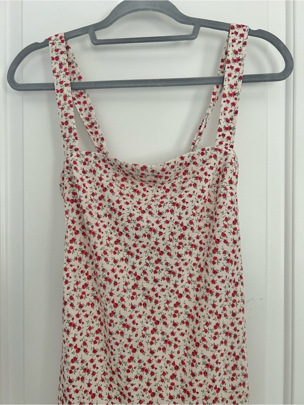 Abercrombie Cream White Rose Floral Print Midi Dress Size XSmall Petite - Picture 3 of 7